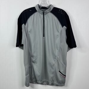 Bontrager Cycling Jersey Men's XL Black Gray Quarter Zip Bike Shirt Activewear